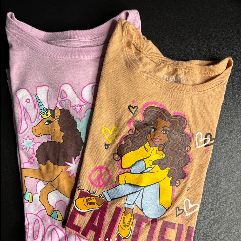 Girls' Graphic Tees - Black Unicorn